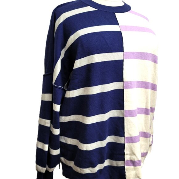 Oversized Contrast Drop Shoulder Long Sleeve Sweater 2XL - Picture 3 of 9